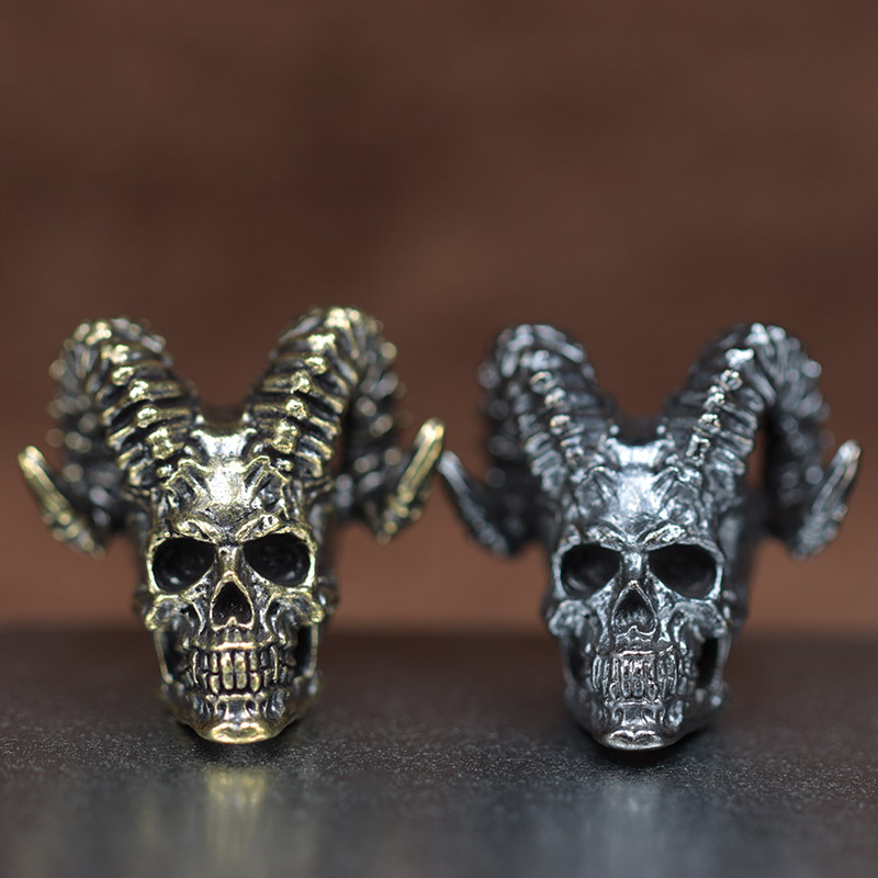 Musical Instrument Jewelry - Goat Horn Skull Head Brass Knife