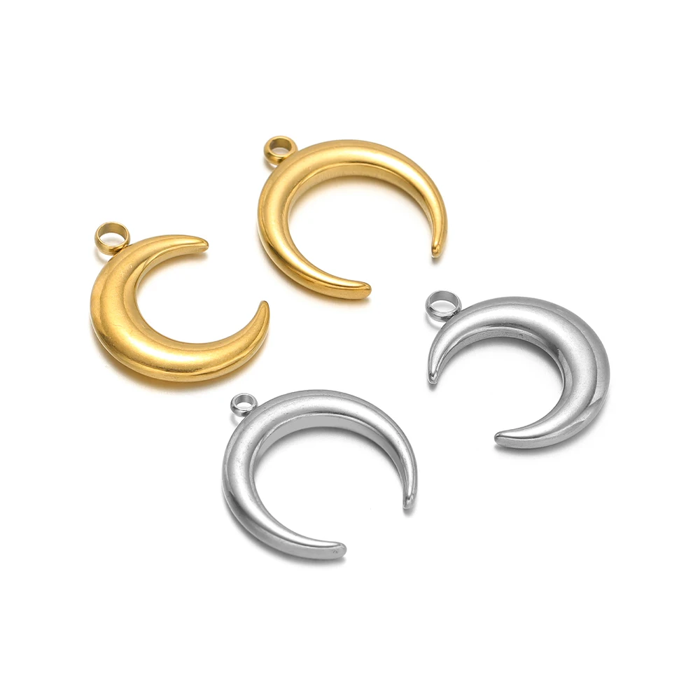 Musical Instrument Jewelry - 5pcs Stainless Steel Moon Horn Charms