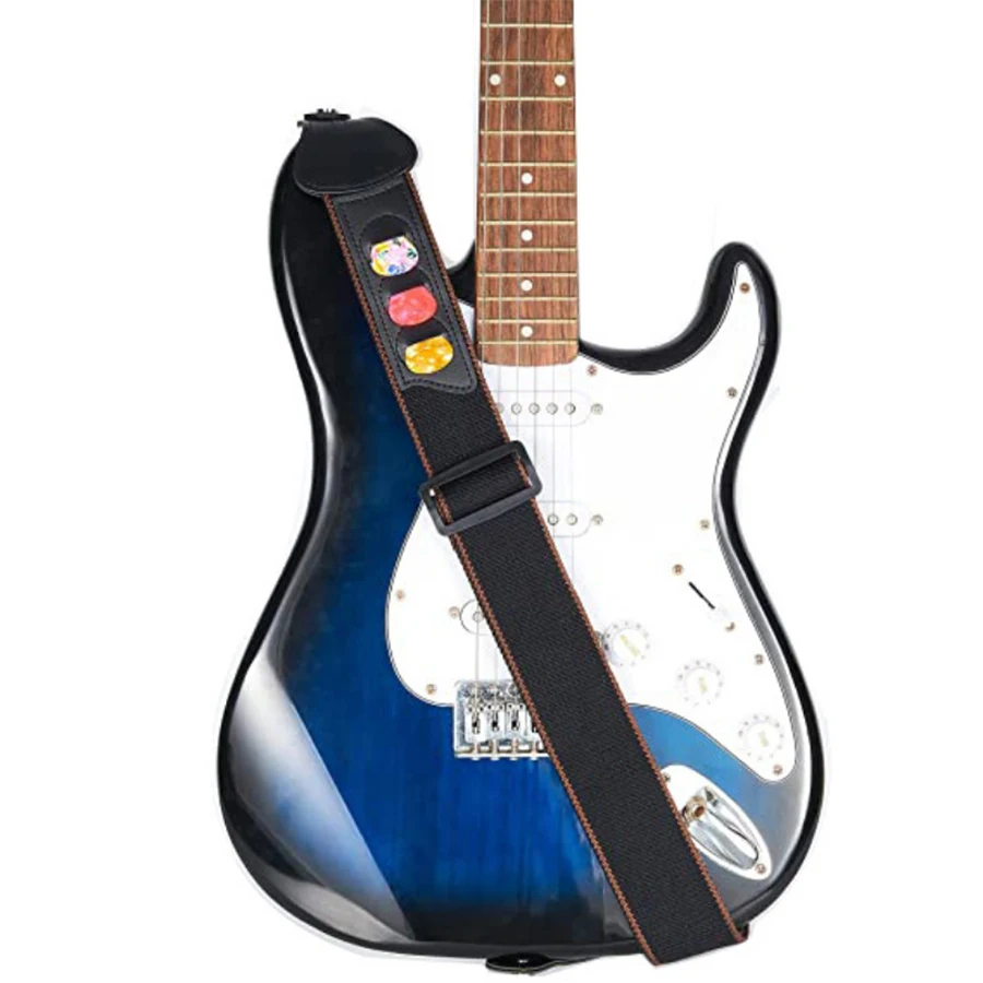 7Pcs/Set Guitar Strap Black PU - đánh giá và giá Musical Instrument Kit