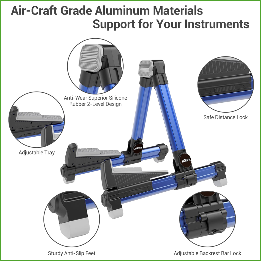 Foldable Aluminum Guitar Stand - đánh giá và giá Musical Instrument Types