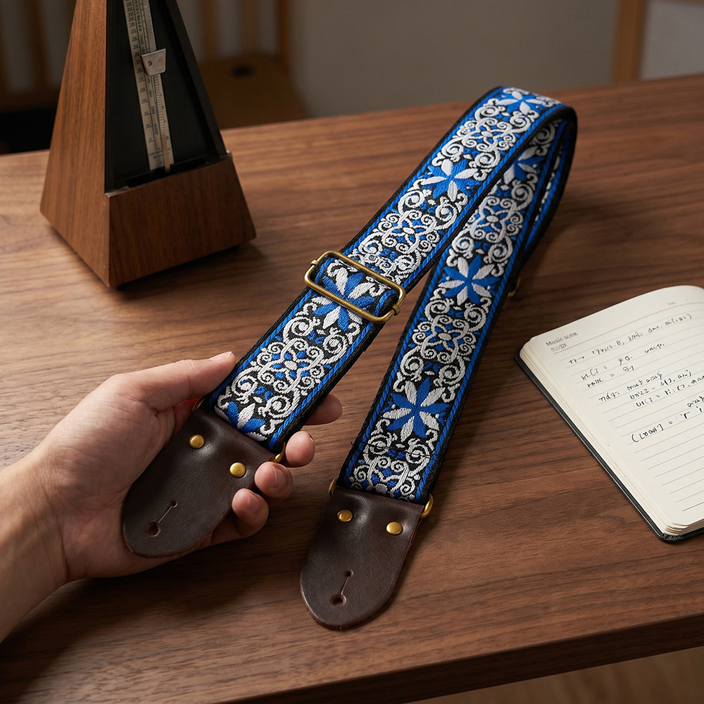 Embroidered Print Guitar Strap - đánh giá và giá Musical Instrument Types
