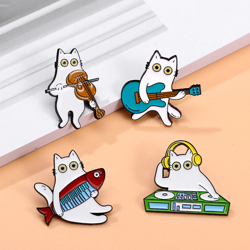 Cute Music Cat Enamel Brooch G - đánh giá và giá Musical Instrument Jewelry