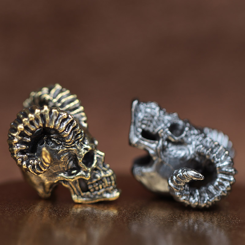 Goat Horn Skull Head Brass Kni - đánh giá và giá Musical Instrument Jewelry
