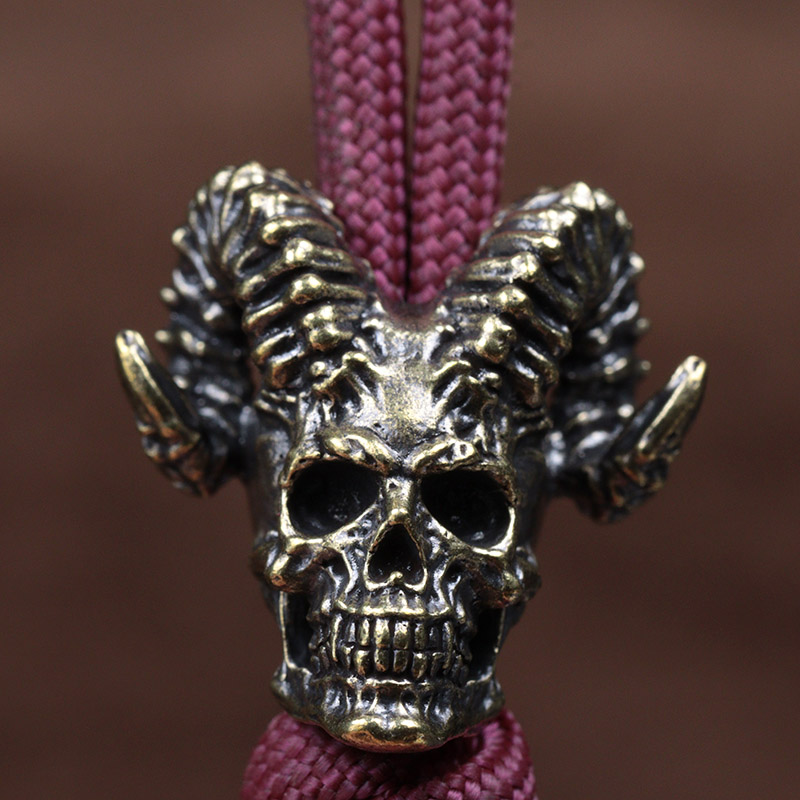 Goat Horn Skull Head Brass Kni - đánh giá và giá Musical Instrument Jewelry