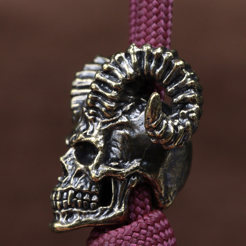 Goat Horn Skull Head Brass Kni - đánh giá và giá Musical Instrument Jewelry