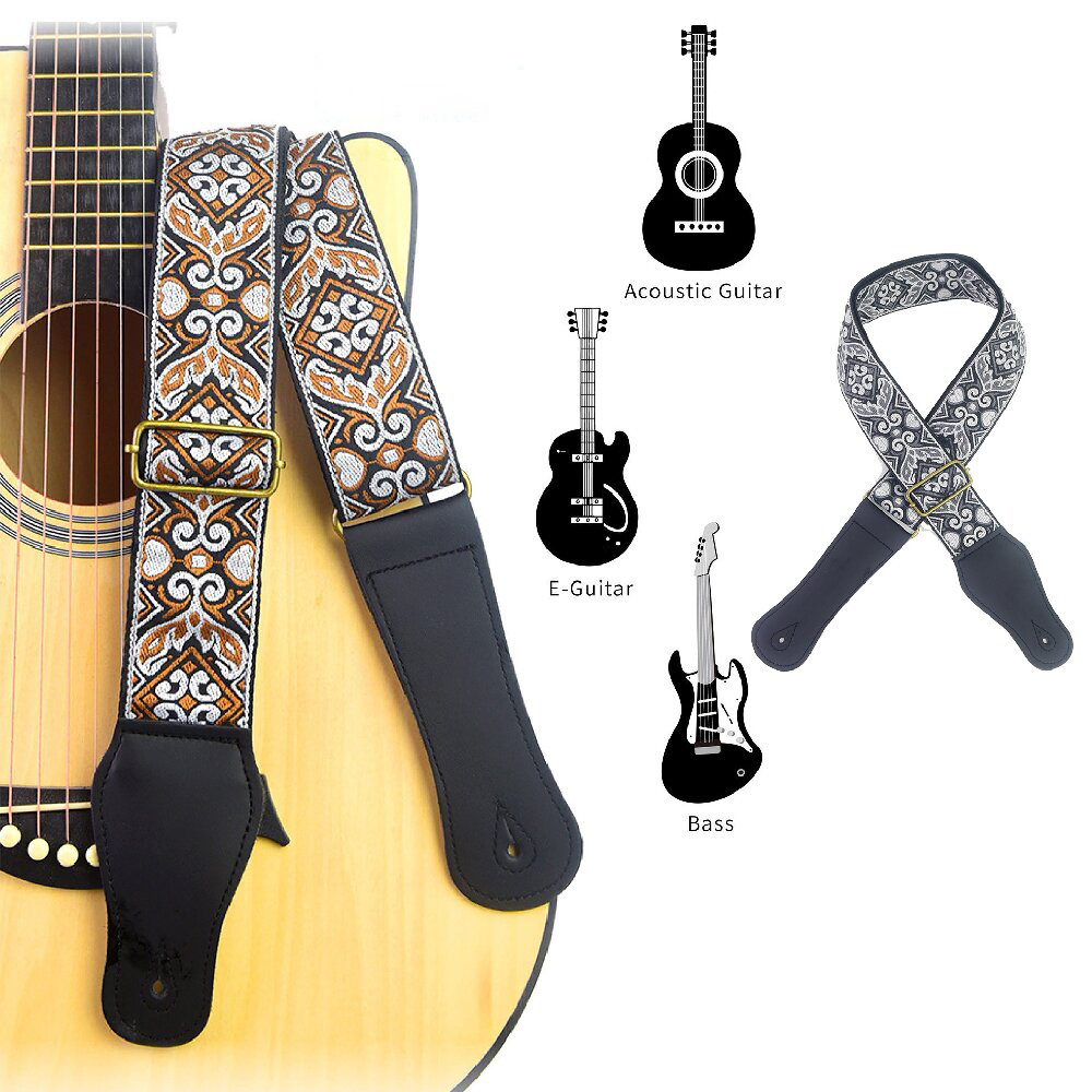 Guitar Strap Embroidered Print - đánh giá và giá Musical Instrument Types